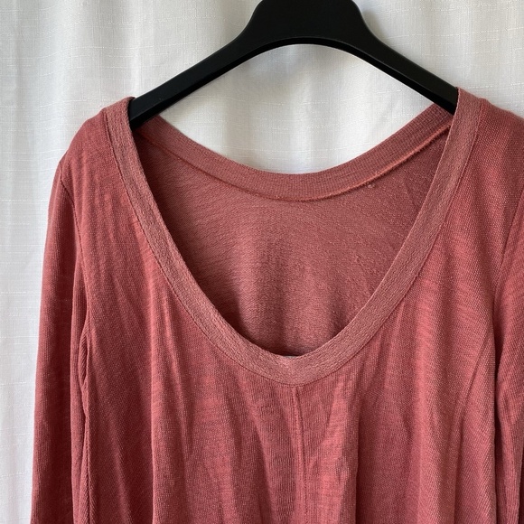 Free People Beach Beatnik Tunic Top Rose Coral Size Small Raw Hem - Picture 6 of 10